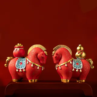 【上手家居】祈福赤馬招財擺飾(馬上有錢/風水擺件/招財擺件/馬擺件)