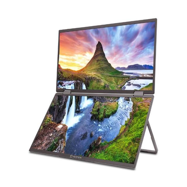 【Aopen 建碁】16PD3Q 16型 IPS FHD 16:9 60Hz 雙螢幕可攜式螢幕(15.6吋/喇叭/8ms/Adaptive Sync)