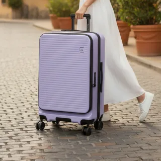 【American Explorer】24吋 前開式 上掀式 可加大 PC箱 行李箱 雙層防盜拉鍊 CF62 旅行箱