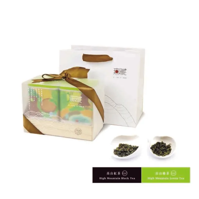 【無藏茗茶】茶葉禮盒-《紅綠菁典》阿里山高山特規茶選 木盒禮(二入罐裝/金萱紅茶+金萱綠茶/附提袋)(中秋禮
