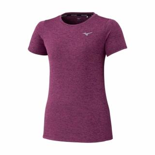 【MIZUNO 美津濃】短袖上衣 女 路跑 運動 吸濕排汗 紫紅 J2MAC22168
