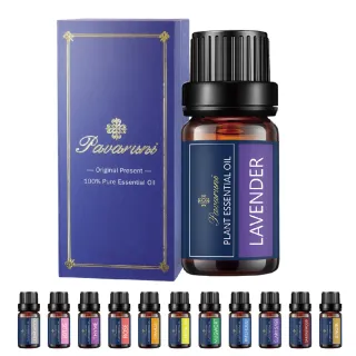 【Pavaruni】美國100%純精油50種香味10ml(植物單方精油 香薰薰衣草精油 玫瑰精油 檀香 雪松 佛手柑 茶樹)