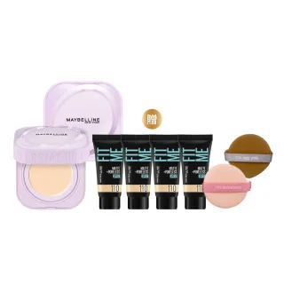 【MAYBELLINE 媚比琳】裸霧光無瑕氣墊水凝粉餅2入組(#小方塊)