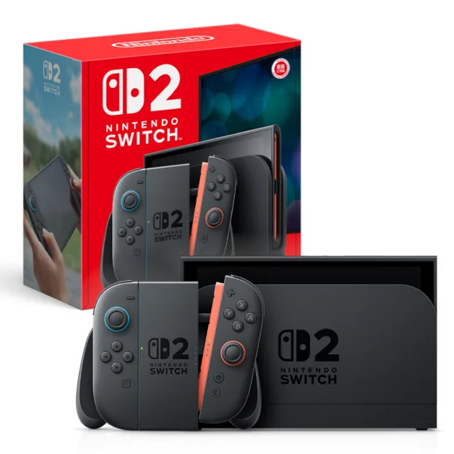 【Nintendo 任天堂】Switch 2 主機+《NS2卡比的馭天飛行者》+《9H鋼化貼》