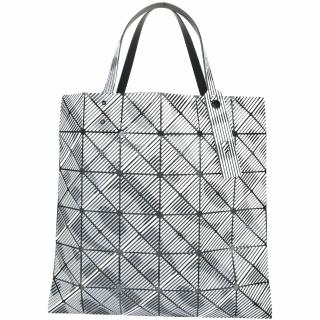 【ISSEY MIYAKE 三宅一生】BAOBAO BEAM 6x6 幾何亮面手提托特包-漸層灰(立體線條 日本精品包)