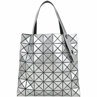 【ISSEY MIYAKE 三宅一生】PRISM BAOBAO 7x7 亮面 幾何 手提托特包-銀色(日本精品包)
