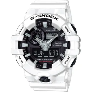 【CASIO 卡西歐】G-SHOCK  街頭潮流雙顯手錶(GA-700-7A/速)