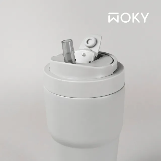 【WOKY 沃廚】渾圓杯 不銹鋼款770ml-附矽膠粗吸管(隨行杯/吸管杯/飲料杯/保溫杯/保溫瓶)