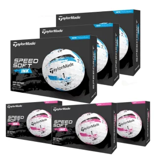 【TaylorMade】全新變革 Speed Soft Ink 高爾夫球 油漆噴濺款(一次六打 二色可選)