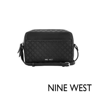 【NINE WEST】BOWIE 菱格紋相機包 斜背包-黑色(558270)