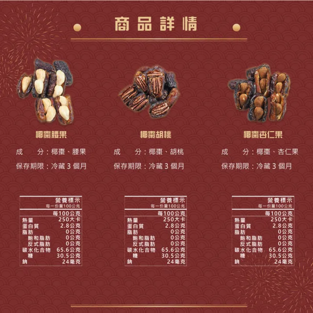 【甜園】年節禮盒 E款X1盒 棗到幸福 綜合椰棗 台中十大伴手禮(年節禮盒 牛軋糖 伴手禮)