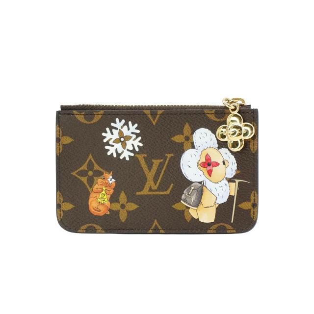 LV LOUIS VUITTON路易威登 M15333 聖誕限定 Vivienne Wintery Travel 系列 Monogram 帆布拉鍊名片夾