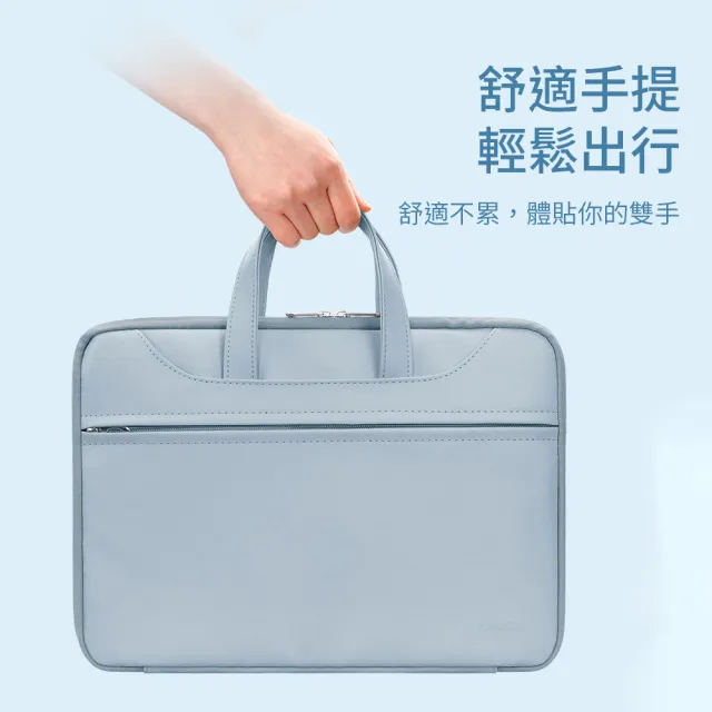 【OMG】MacBook13-14吋 PU皮質手提筆電包 180度全開合 行李箱拉桿帶 通勤出差