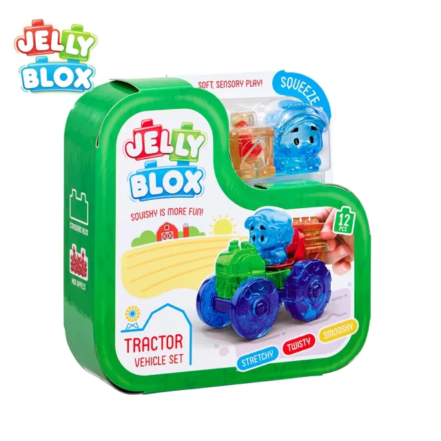 【Jelly Blox】果凍多感積木-拖拉機套組 親子良品(12顆)