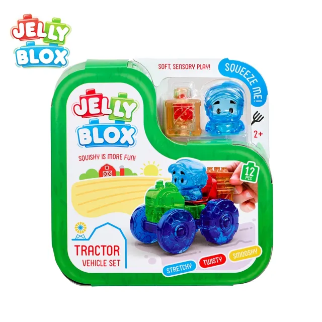 【Jelly Blox】果凍多感積木-拖拉機套組 親子良品(12顆)