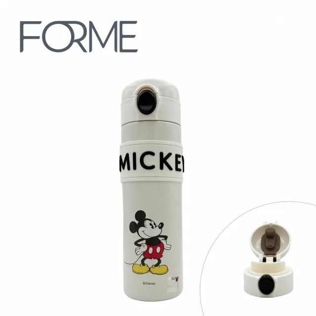 【FORME】迪士尼正版授權不鏽鋼保溫 悠活杯系列 直飲彈跳隨身杯 500ml(多款可選 內層316不鏽鋼)