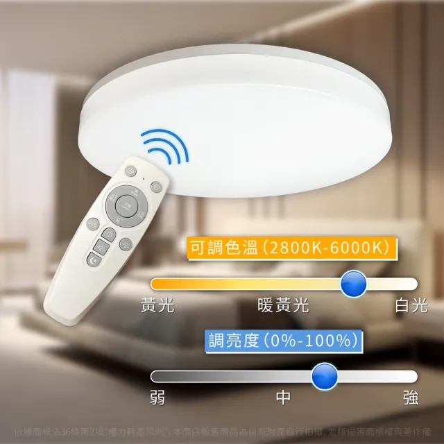 【Everlight 億光】2入 LED 星晴 30W 遙控調光調色 LED 吸頂燈 天花板燈(3-4坪) 全電壓