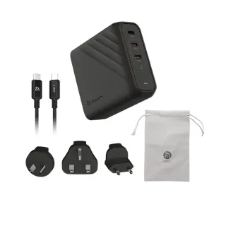 【ADAM 亞果元素】OMNIA Pro 140 140W 3孔旅行萬用急速電源供應器(送200cm 充電線及萬國轉接頭)