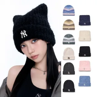 【MLB】貓耳帽 針織毛帽 KARINA同款 道奇/紅襪/洋基隊(3ABNB1356/3ABNB1156-多款任選)