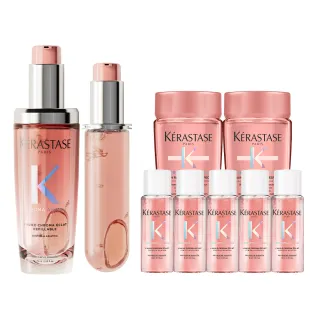 【KERASTASE 巴黎卡詩】恆彩重生水漾光持色露75ml+填裝瓶75ml(護色/持色/護髮油)