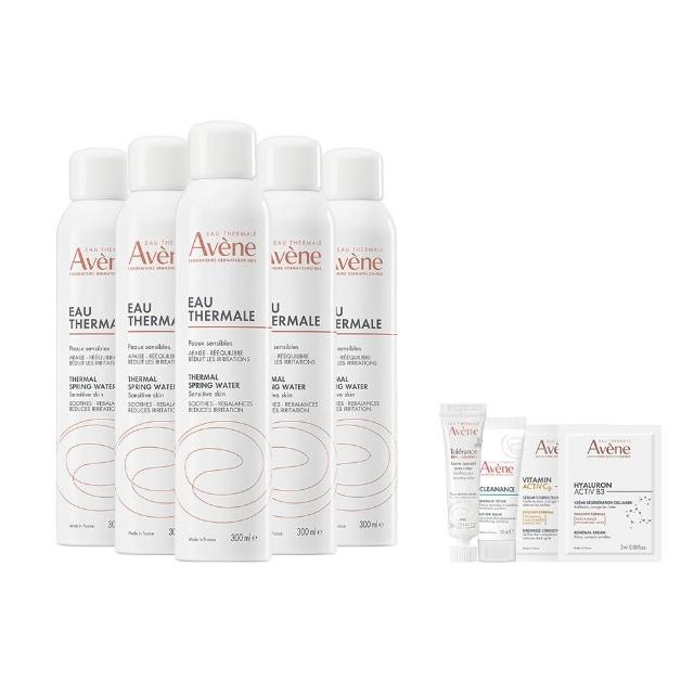 【Avene 雅漾官方直營】活泉水穩膚噴霧300mlx5入組(保濕化妝水/舒緩乾癢敏弱)