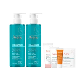 【Avene 雅漾官方直營】控油舒緩潔膚凝膠400ml 2入組(洗面乳/沐浴乳)