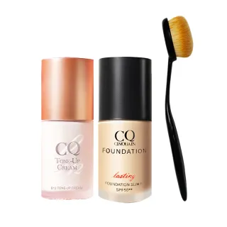 【CINQUAIN 思珂】3D光感精華粉底+B12氧氣素顏霜+贈粉底刷(氧氣霜/粉底液)