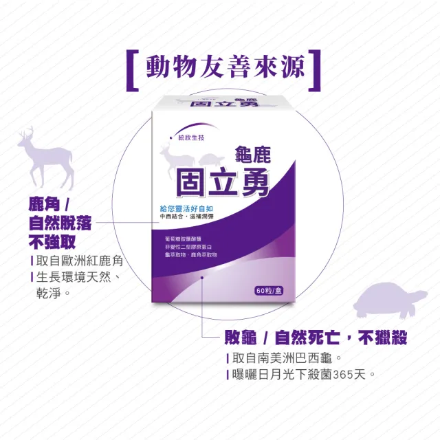 【統欣生技】龜鹿UCII 固立勇 3入組(60粒/入-葡萄糖胺.UCII.鯊魚軟骨素.運動保養)