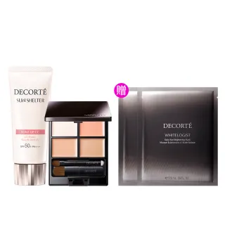 【DECORTE 黛珂】仙女濾鏡底妝組(多重防禦素顏霜+完美校色遮瑕盤)
