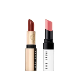 【Bobbi Brown 芭比波朗】極嫩緞光潤色護唇組(晶鑽極嫩潤色護唇膏2.3g+金緻緞光唇膏3.5g)