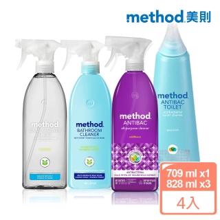 【method 美則】浴廁清潔劑 輕鬆玩樂4件組(殺菌 馬桶 浴室 水垢 皂垢)