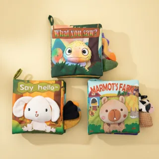 【Ocean Baby】3D動物觸覺尾巴布書(嬰幼兒布書/布書/寶寶/互動/學習/遊戲書/寶寶互動學習/啟蒙教材/玩具)
