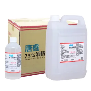 【唐鑫】75%酒精液 6桶+唐鑫500ml 1瓶(4000ml/桶+500ml/瓶 防疫清潔)