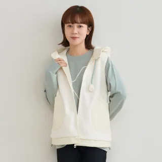 【a la sha】毛絨喵喵連帽造型背心