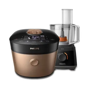 【Philips 飛利浦】智慧萬用鍋-金小萬+廚神料理機_HD2195+HR7320(抽北投老爺酒店年菜)