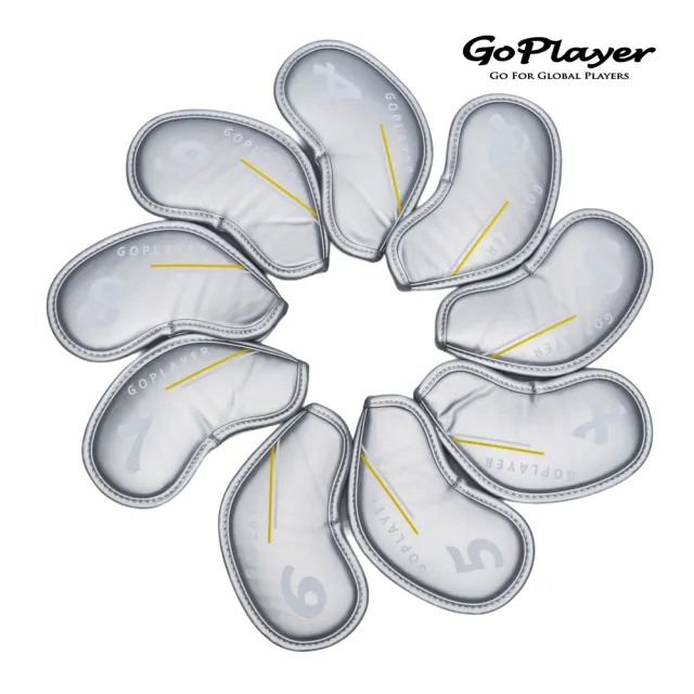 【GoPlayer】磨砂皮革高爾夫鐵桿套組(高爾夫數字鐵桿套球桿保護套)