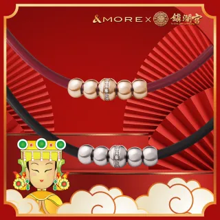 【&MORE 愛迪莫】開運媽祖 富貴五吉健康鈦項鍊.項圈(白鋼/玫瑰金/鈦鍺/能量)