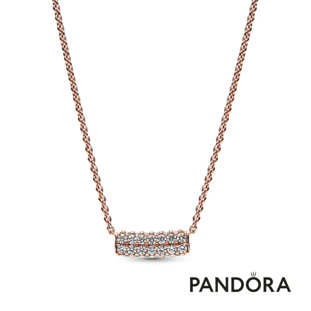 【Pandora 官方直營】Pandora Timeless Pave 雙重璀璨飾條短項鏈