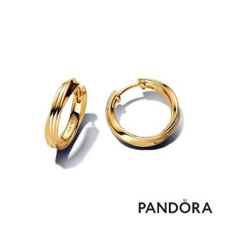 【Pandora 潘多拉】自然流沙旋紋耳環圈