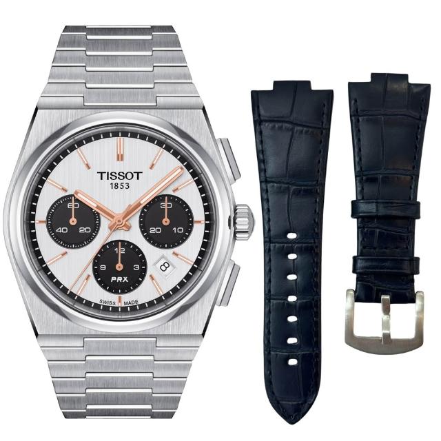 【TISSOT 天梭】官方授權 PRX系列 熊貓計時機械腕錶  男錶  手錶 年終情人節 禮物(T1374271101100.42mm)