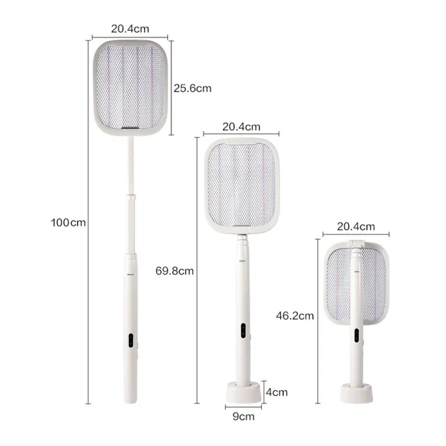 【歌林】USB充電式超長伸縮電蚊拍(可換電池 加長型 捕蚊燈 電蚊拍 二合一)