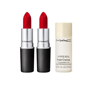 【M.A.C】粉色風暴唇妝組(時尚專業唇膏3g新品唇膏多色任選2支)