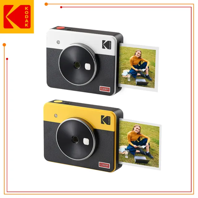 【Kodak 柯達】Mini Shot 3 Retro方形拍立得相機C300R口袋相印機(東城代理商公司貨)