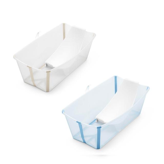 【STOKKE 官方直營】Flexi Bath Bundle摺疊式浴盆套裝-含初生嬰兒浴架 新色上市(嬰兒澡盆/摺疊澡盆)