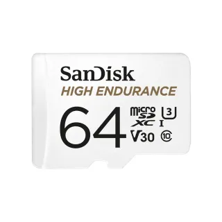 【SanDisk 晟碟】行車記錄器/監控專用High Endurance microSD 記憶卡 64GB(公司貨)