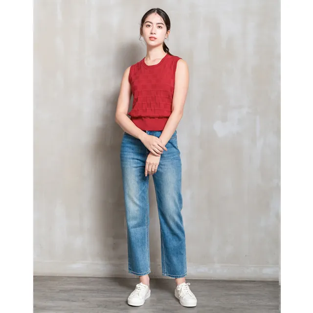 【perng yuh 芃諭名品】優雅亮麗 立體格紋 針織背心(2026 SS Collection|5A春夏新品上市)