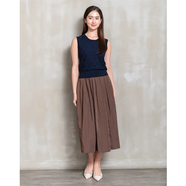【perng yuh 芃諭名品】優雅亮麗 立體格紋 針織背心(2026 SS Collection｜5A春夏新品上市)