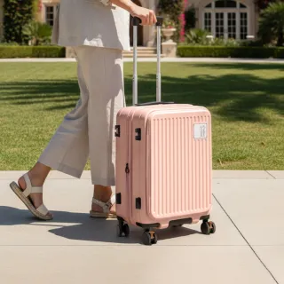 【American Explorer】20吋 前開式 避震輪 防爆/防盜拉鍊 上掀式 行李箱 CF8 登機箱 旅行箱