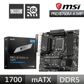 【MSI 微星】PRO B760M-A WIFI 主機板+微星 Vigor Gk50 Low Profile 電競鍵盤