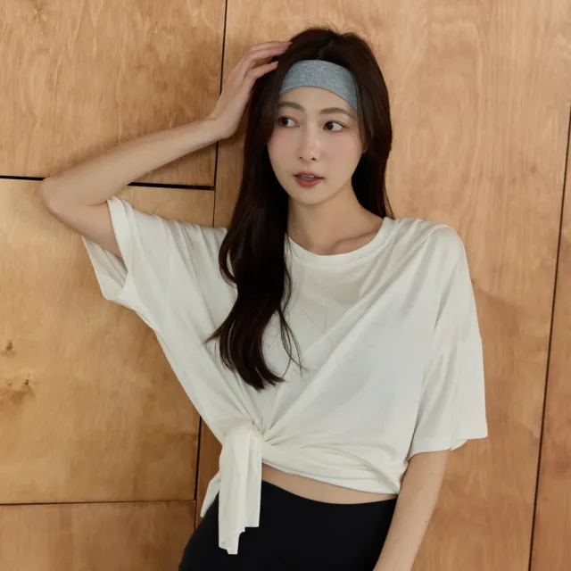 【SeasonsBikini】寬鬆綁帶蓋臀運動短袖上衣-B1035